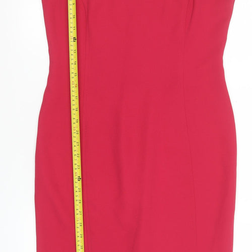 Kaliko Women Red Size 12 Sheath Knee Length Sleeveless Dress