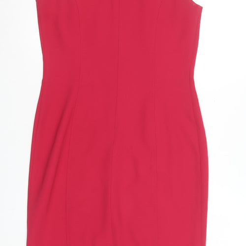 Kaliko Women Red Size 12 Sheath Knee Length Sleeveless Dress