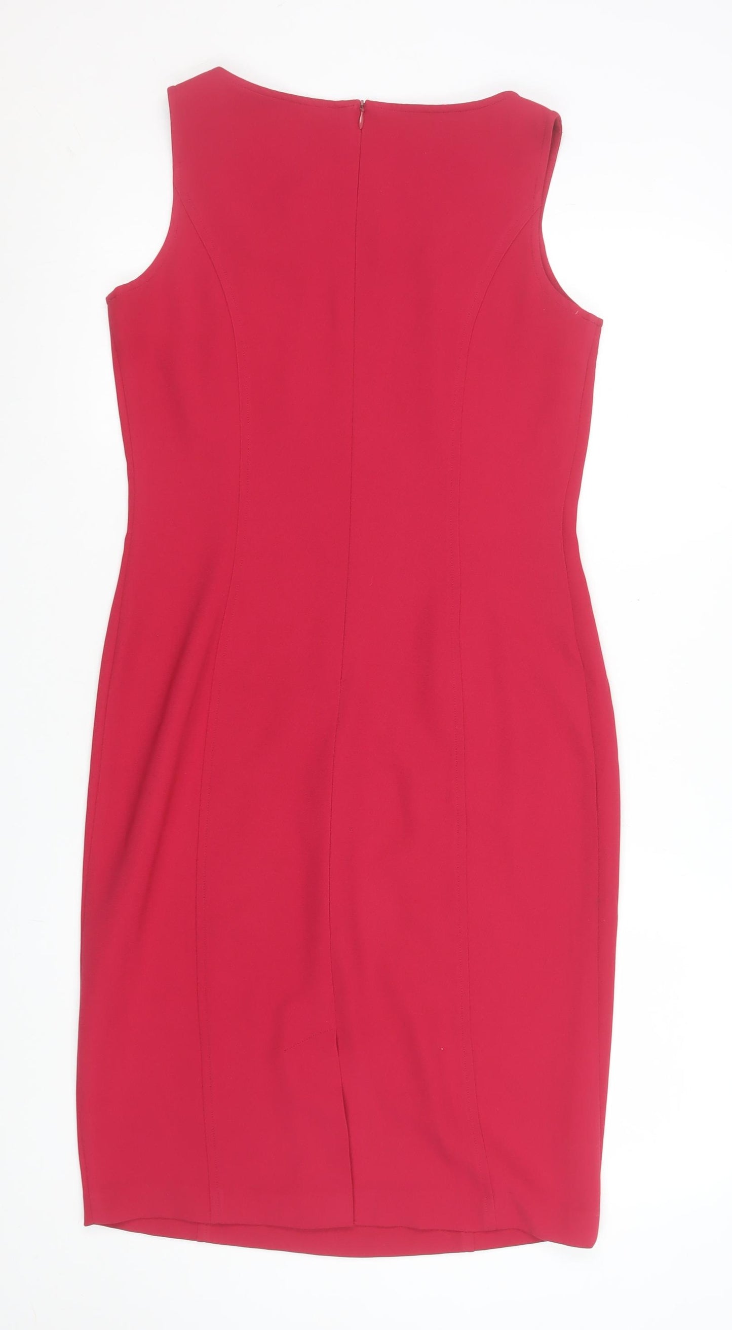 Kaliko Women Red Size 12 Sheath Knee Length Sleeveless Dress