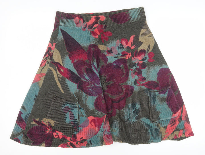 Anna Scott Women's Multicoloured Floral A-Line Knit Skirt Size 8