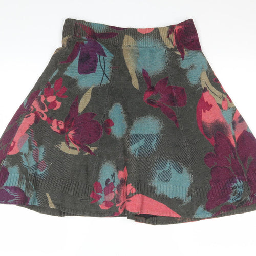 Anna Scott Women's Multicoloured Floral A-Line Knit Skirt Size 8