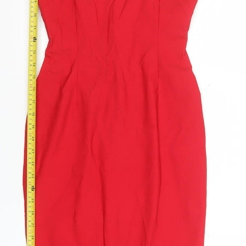 Vesper Women Red Bodycon Stretch Knee Length Dress Size 8
