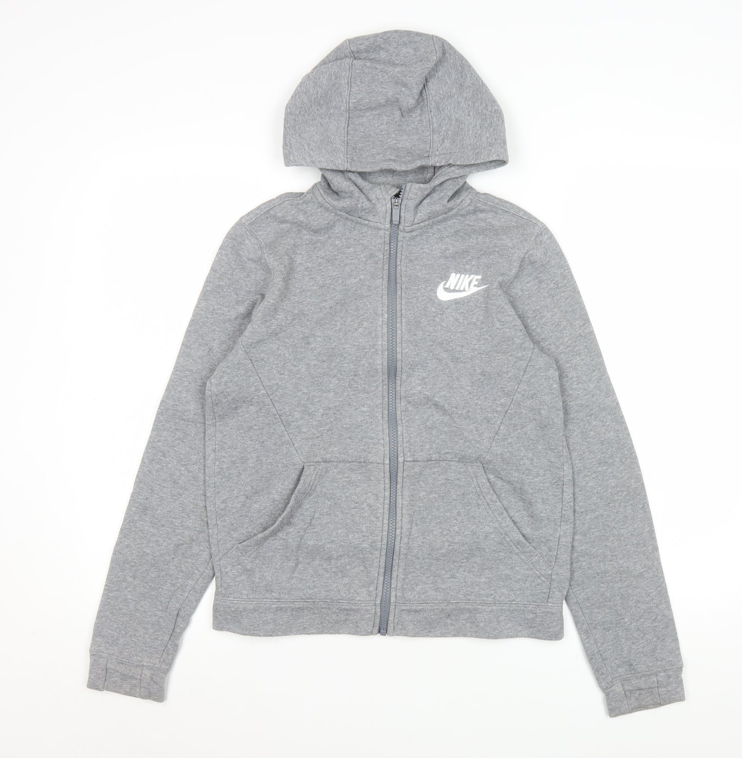 Nike Teens Grey Full Zip Hooded Sports Jacket L