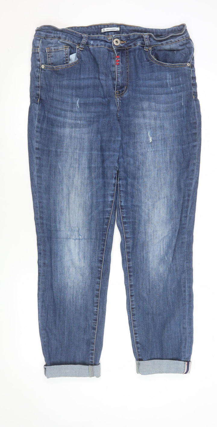 Blue Shadow Men's Blue Straight Leg Stretch Denim Jeans L