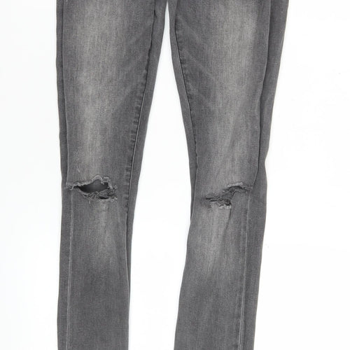 River Island Women's Grey Distressed Skinny Jeans Size 28/32