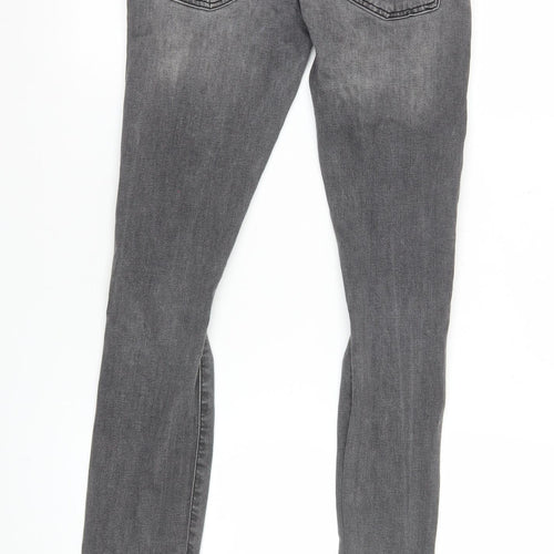 River Island Women's Grey Distressed Skinny Jeans Size 28/32