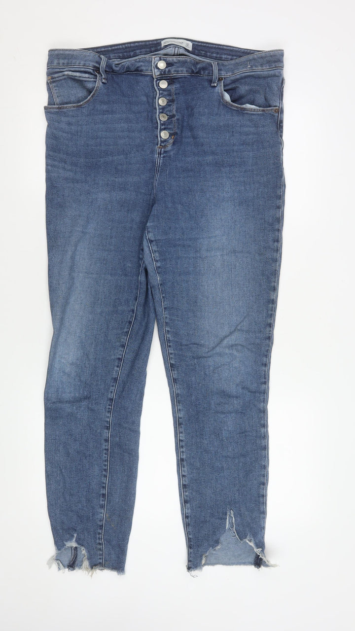 Abercrombie & Fitch Women's Blue 16L High Rise Super Skinny Ankle Jeans