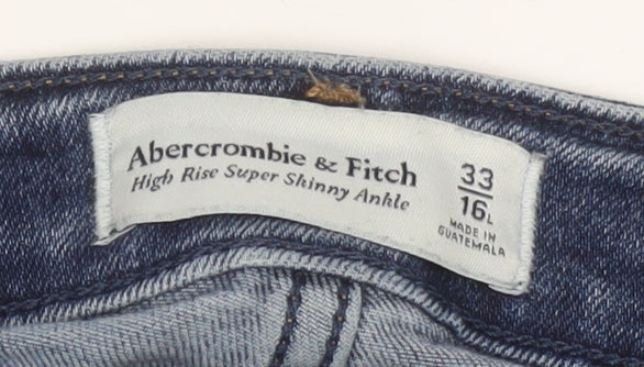 Abercrombie & Fitch Women's Blue 16L High Rise Super Skinny Ankle Jeans