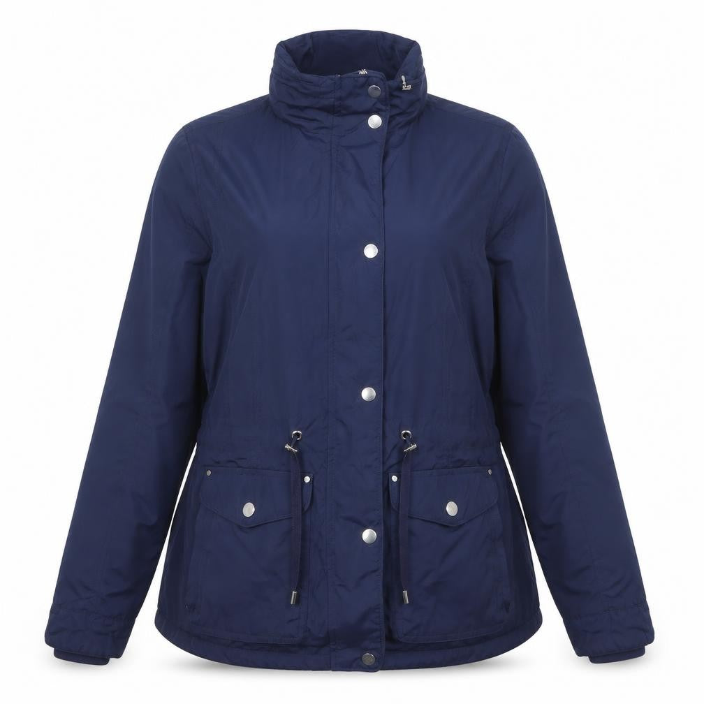 Front view of Dunnes Women's Blue Mid-Length Parka Jacket, size 10