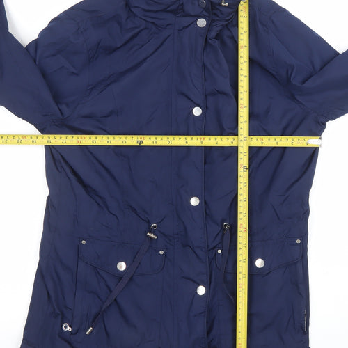 Dunnes Women's Blue Mid-Length Parka Jacket Size 10