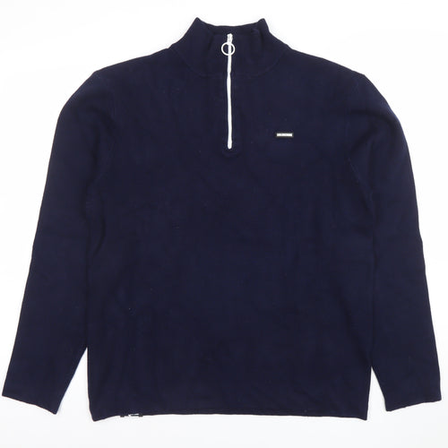Khujo Men's Blue Half Zip Pullover Sweatshirt Size L
