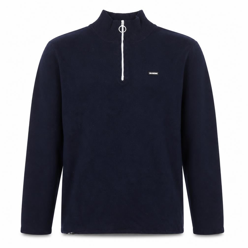 Front view of Khujo Men's Blue Half Zip Pullover Sweatshirt, size L