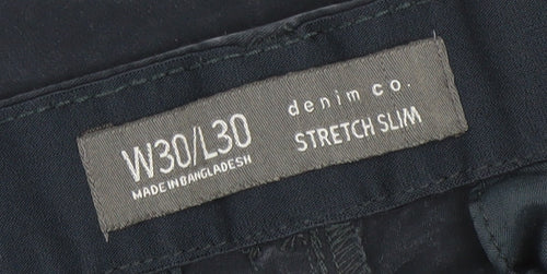 Denim Co. Men's Blue Slim Fit Chino Trousers W30 L30