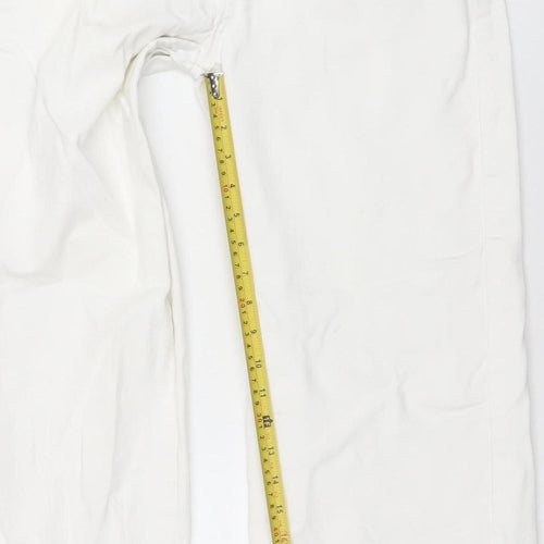 Zara Women White Straight Regular Mid Rise Stretch Jeans Size 9