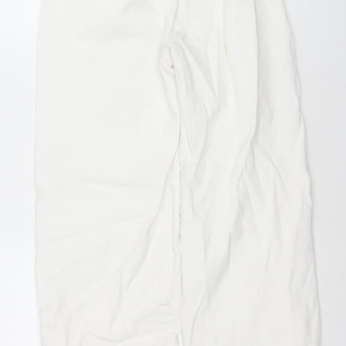 Zara Women White Straight Regular Mid Rise Stretch Jeans Size 9