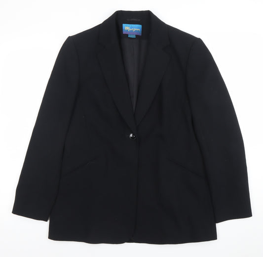 Monsoon Women’s Black Blazer Size 12 Regular Fit Single-Breasted Jacket