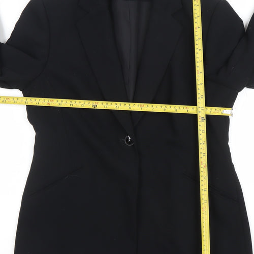 Monsoon Women’s Black Blazer Size 12 Regular Fit Single-Breasted Jacket