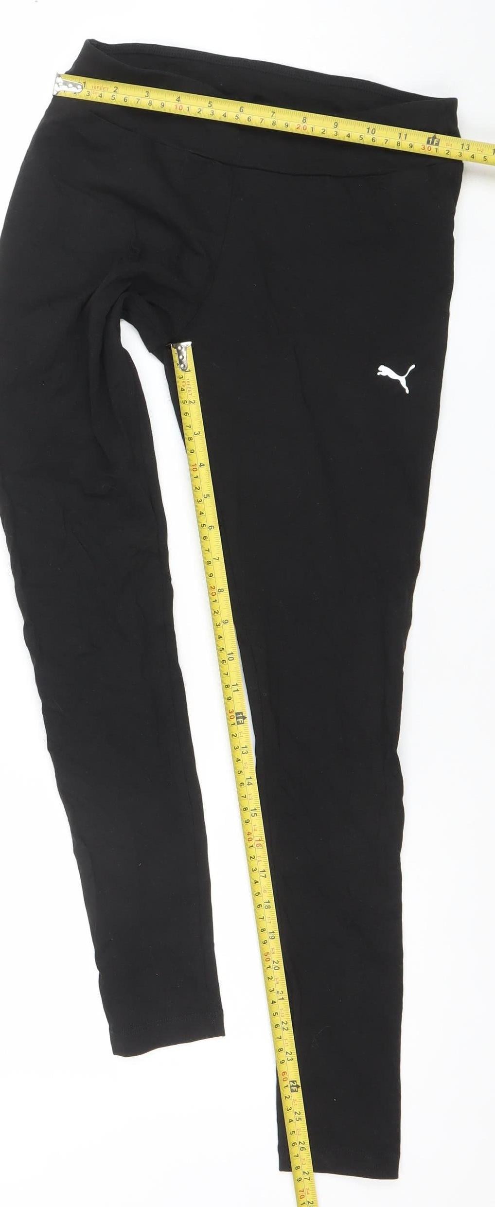 Puma Womens Black Slim Fit Cotton Leggings Size S Activewear