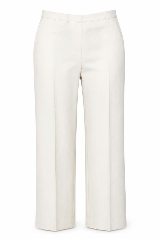 Front view of BHS Women’s Stone Classics Trousers, size UK 10, Polyester Elastic Waist