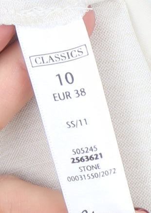 BHS Women’s Stone Classics Trousers Size 10 Polyester Elastic Waist