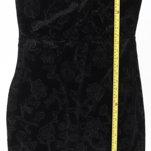 Jasmine London Women’s Black Velvet Sleeveless Sheath Dress Size 12