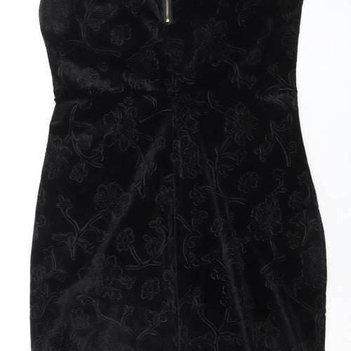 Jasmine London Women’s Black Velvet Sleeveless Sheath Dress Size 12