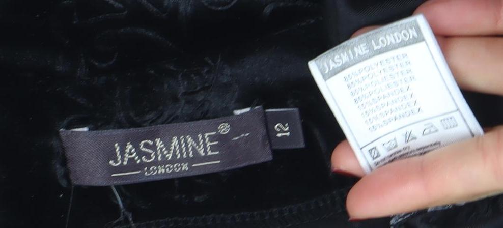 Jasmine London Women’s Black Velvet Sleeveless Sheath Dress Size 12