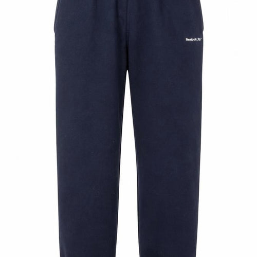 Reebok Men Blue Fleece Sweatpants L Regular Fit Elastic Waist Activewear