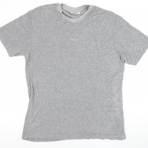 Lindbergh Men's Grey XL Crew Neck Cotton Blend T-Shirt