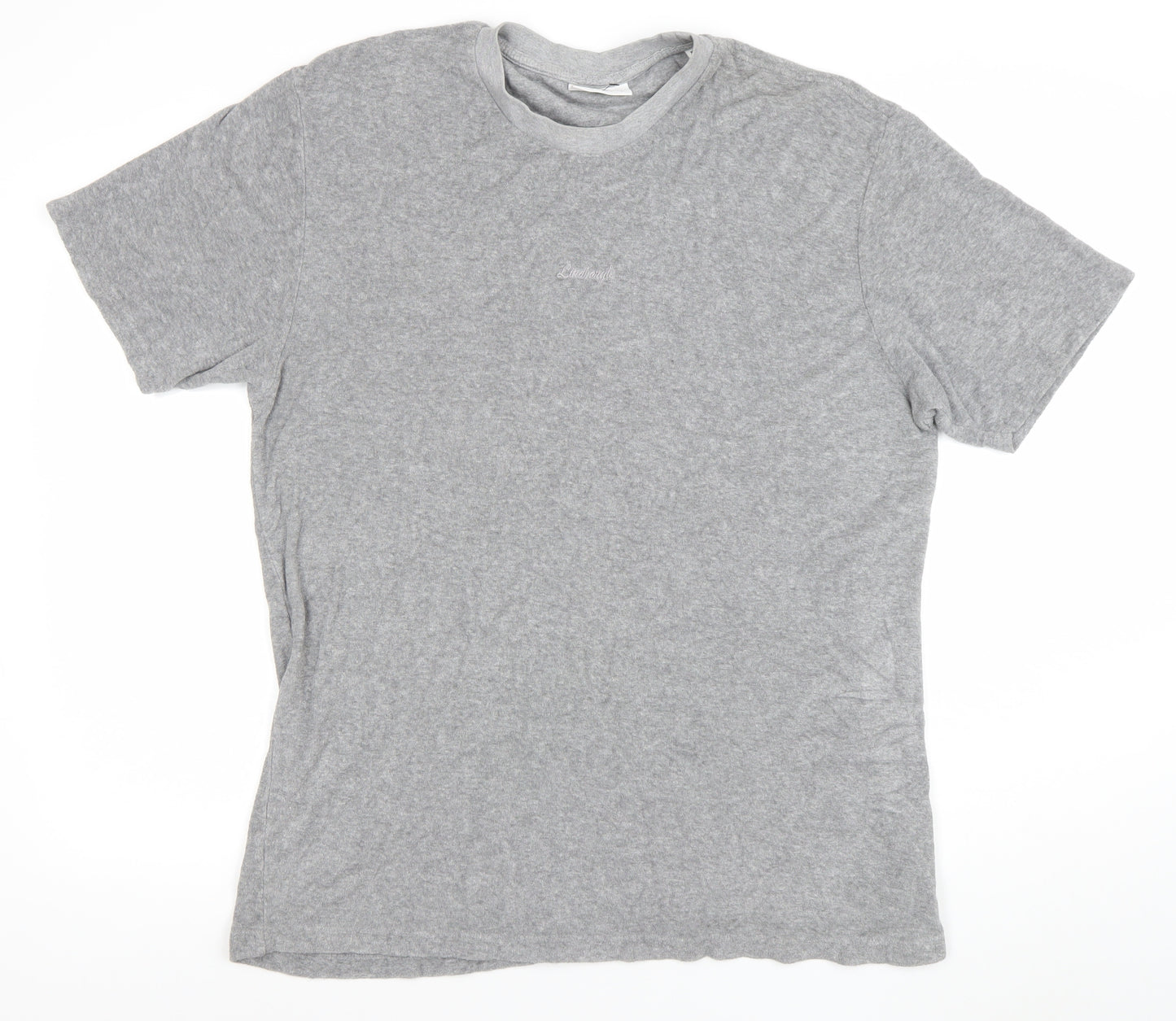 Lindbergh Men's Grey XL Crew Neck Cotton Blend T-Shirt