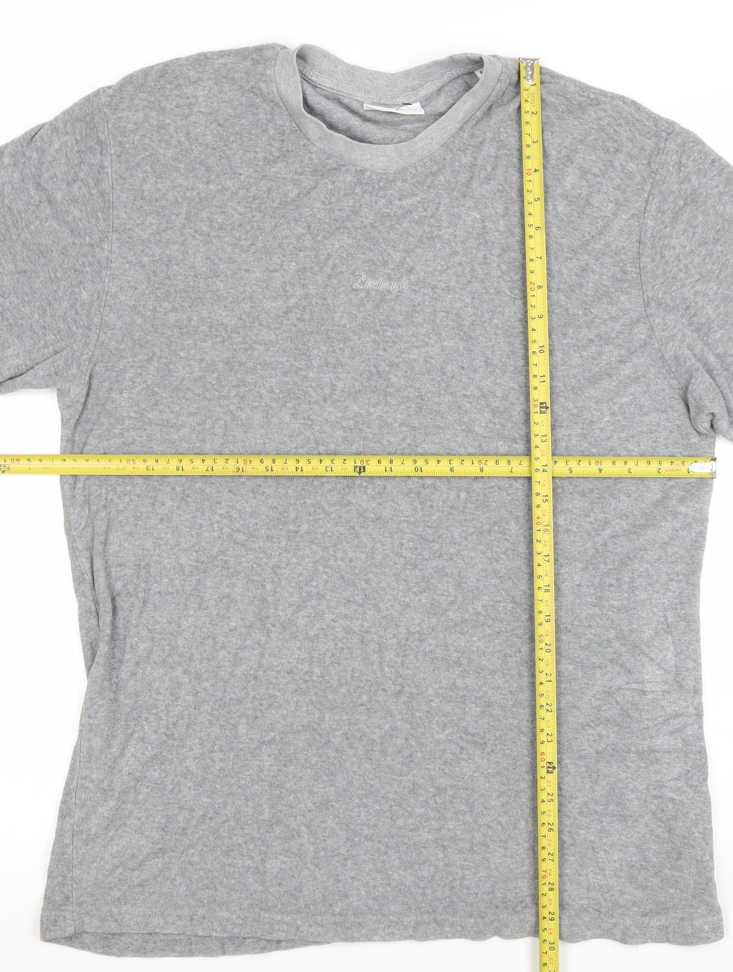 Lindbergh Men's Grey XL Crew Neck Cotton Blend T-Shirt