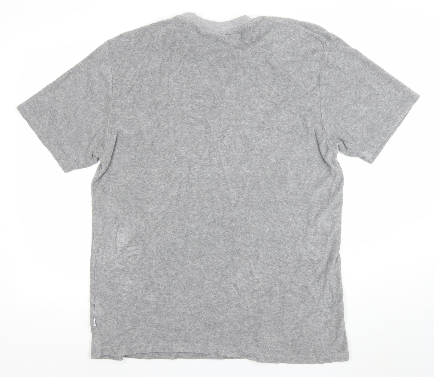 Lindbergh Men's Grey XL Crew Neck Cotton Blend T-Shirt
