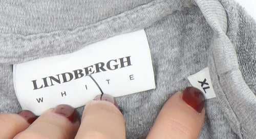 Lindbergh Men's Grey XL Crew Neck Cotton Blend T-Shirt