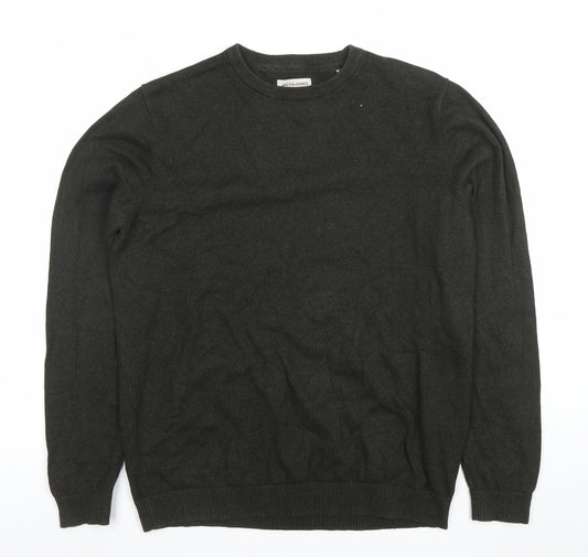 Jack & Jones Men’s Black Cotton Crew Neck Jumper Size L