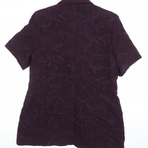 Klass Collection Women's Purple Size 14 Short Sleeve One-Button Blazer