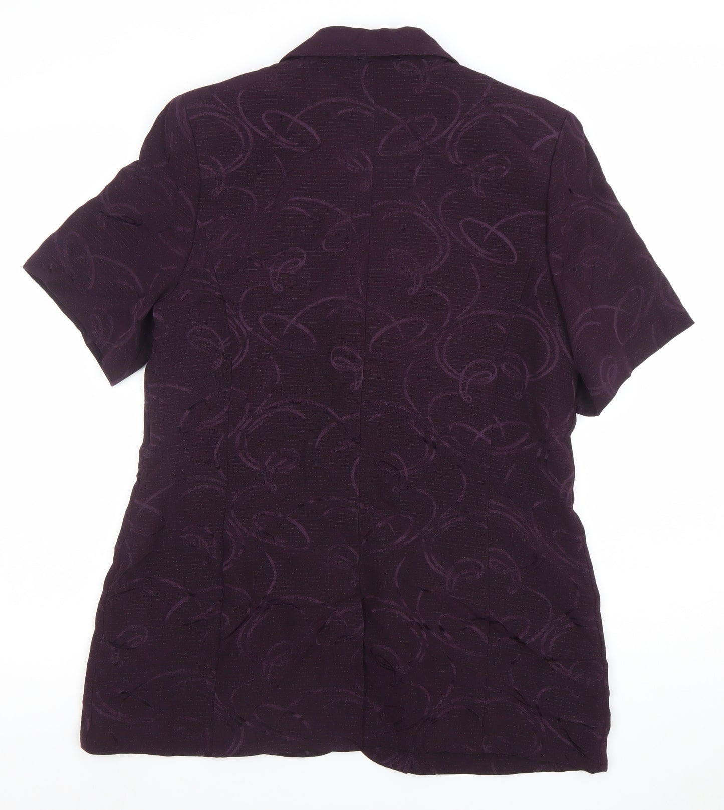 Klass Collection Women's Purple Size 14 Short Sleeve One-Button Blazer