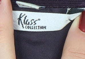 Klass Collection Women's Purple Size 14 Short Sleeve One-Button Blazer