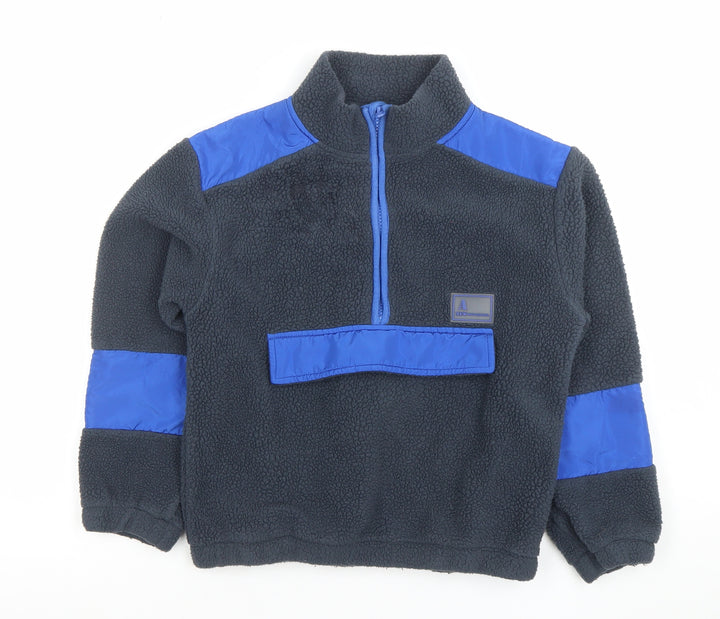 Next Boys Navy Blue Fleece 1/2 Zip Hoodie Age 7 Years