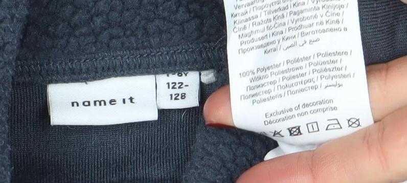 Next Boys Navy Blue Fleece 1/2 Zip Hoodie Age 7 Years