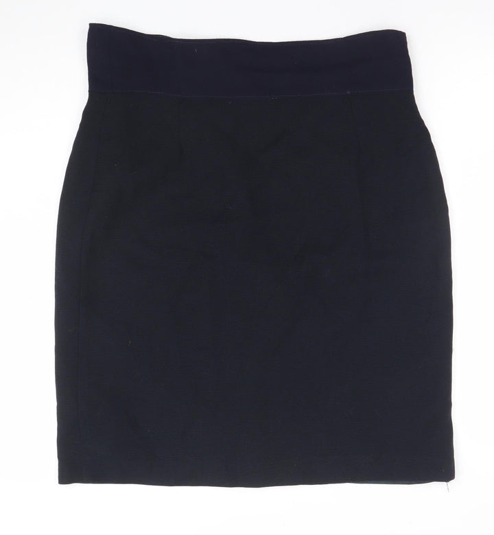 LB The Collection Women Black Wool Knee Length Pencil Skirt Size 14