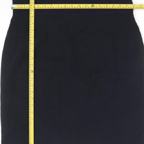 LB The Collection Women Black Wool Knee Length Pencil Skirt Size 14
