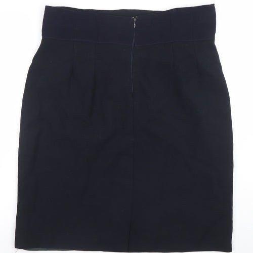 LB The Collection Women Black Wool Knee Length Pencil Skirt Size 14