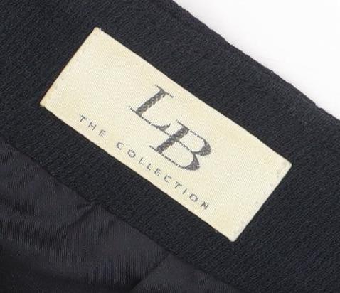 LB The Collection Women Black Wool Knee Length Pencil Skirt Size 14