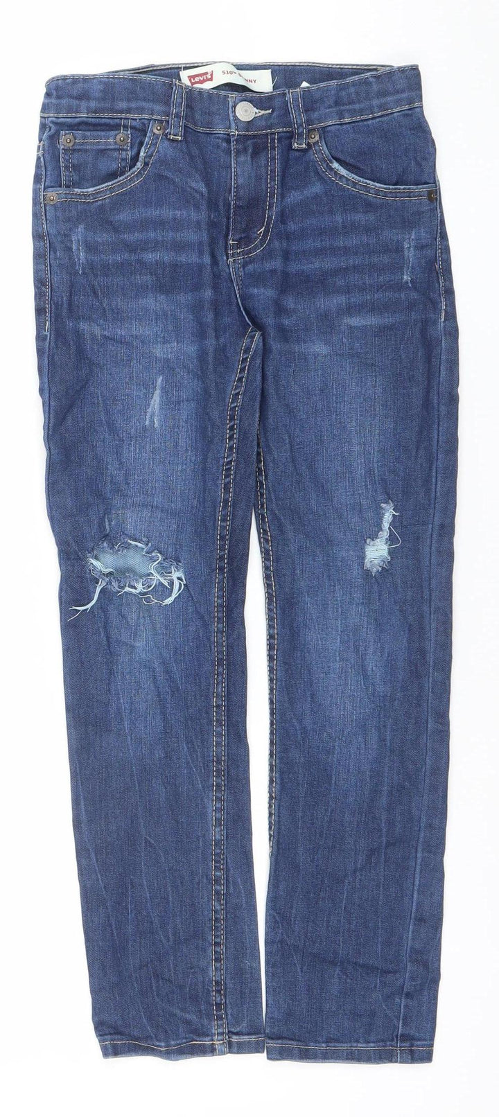Levi's Girls Blue 510 Skinny Jeans 8 Years Mid Rise Stretch Denim