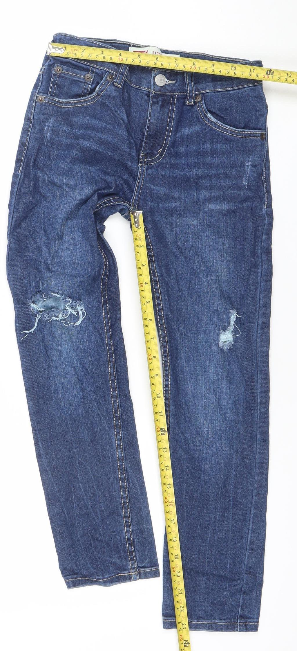 Levi's Girls Blue 510 Skinny Jeans 8 Years Mid Rise Stretch Denim