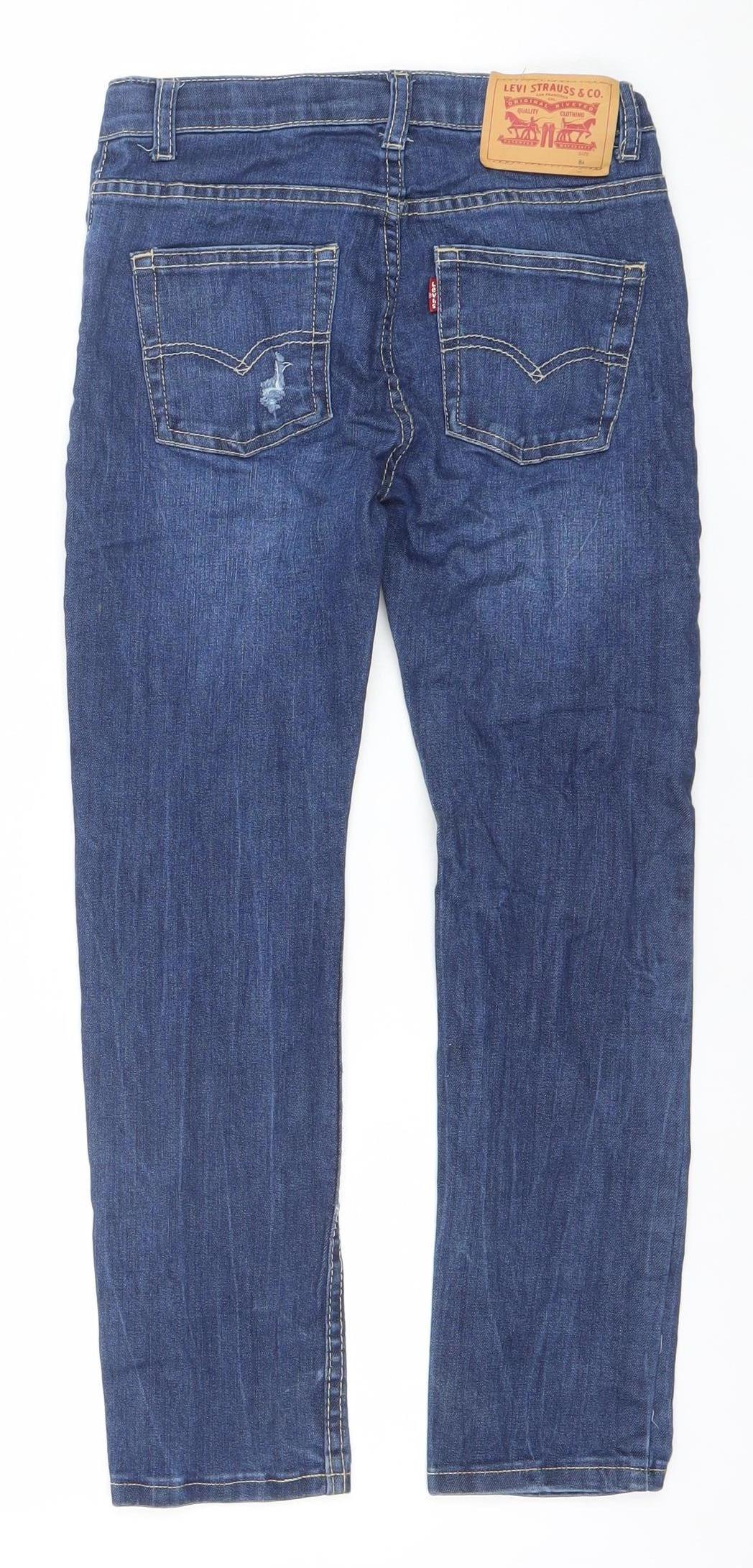 Levi's Girls Blue 510 Skinny Jeans 8 Years Mid Rise Stretch Denim