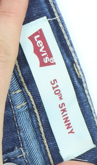 Levi's Girls Blue 510 Skinny Jeans 8 Years Mid Rise Stretch Denim