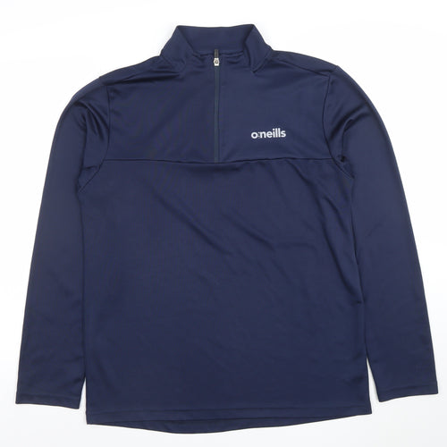 O'Neills Men's Blue Slim Fit 1/4 Zip Long Sleeve Activewear Top Size L