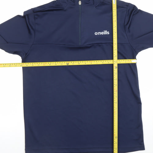 O'Neills Men's Blue Slim Fit 1/4 Zip Long Sleeve Activewear Top Size L