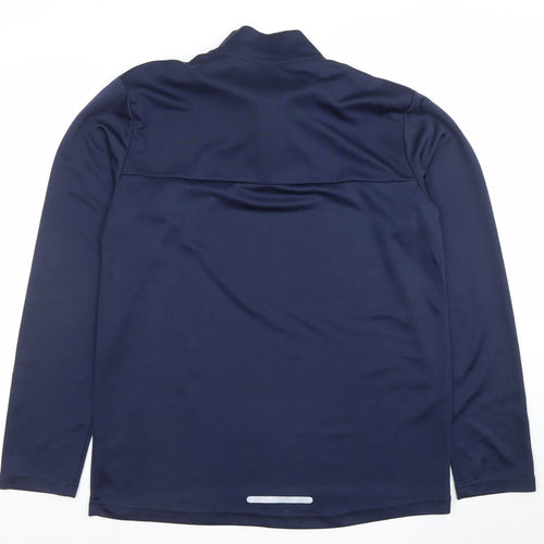 O'Neills Men's Blue Slim Fit 1/4 Zip Long Sleeve Activewear Top Size L
